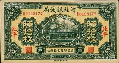 民国二十三年（1934年）河北银钱局铜元陆拾枚，北平地名；白尔文先生藏品，少见，九五成新