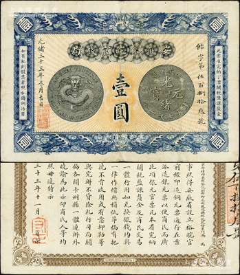 光绪三十三年（1907年）安徽裕皖官钱局...