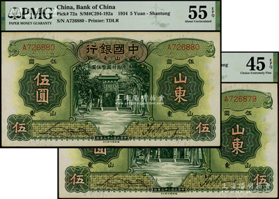 民国二十三年（1934年）中国银行德纳罗...