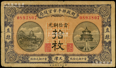 民国八年（1919年）财政部平市官钱局当...