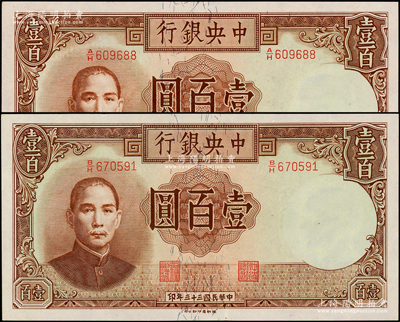 民国三十三年（1944年）中央银行德纳罗...