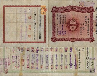 民国十年（1921年）中国银行股份有限公...
