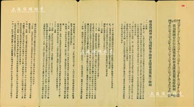 民国二十二年（1933年）“云南救国会发行救国奖券推销及开籤发奖施行细则”1份，内中详列推销、开籤、发奖、收解、结账、附则等内容；此种抗战救国之彩票史料，颇为难得，八成新