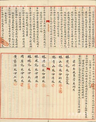 民国辛酉年（1921年）《漳厦建奇珍制造蜜料菓品罐头有限公司章程》1册，该公司设于福建漳州，内中详列资本、设备、盈余分配以及各股东出资状况等；此种福建传统式老股票存世罕见，内涵丰富，且文字俊秀，值得重视，保存尚佳，敬请预览