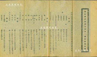 民国十七年（1928年）《海城县湧源储金会第一期结账报告书》1份，内中详列各存股本、存款、各欠、盈利及开销等，此乃奉天储蓄会之历史实物，少见，保存甚佳，敬请预览