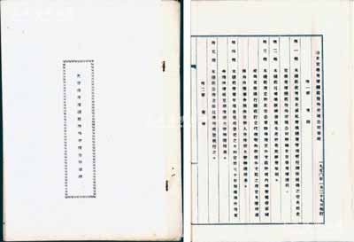 1950年《北京荣长厚钱庄股份有限公司章程》1册，该钱庄资本总额人民币600万元，分作6000股，内中详列总则、业务、股份等共六章33条，内容详尽；少见，八成新