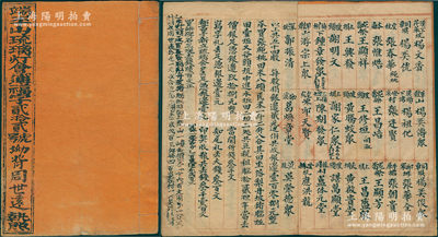 大清光绪二十一年（1895年）《端平山琉璃灯会簿执照》1册，内中共计54股，每股银贰元，且列明公议条款等情，少见，保存较佳，敬请预览