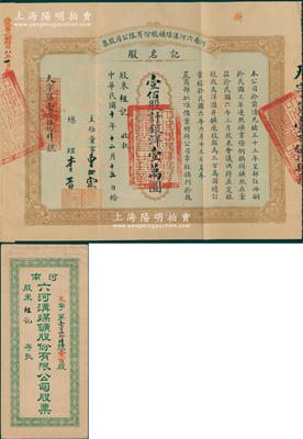 民国十年（1921年）河南六河沟煤矿股份...