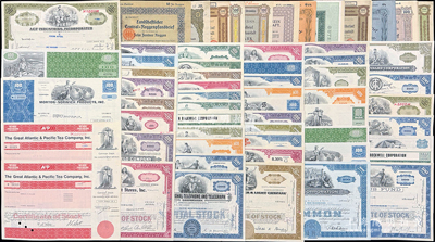 1924至1978年美国老股票51枚、德国债券21枚，合计共有72枚，品种丰富，仅有个别重复；源于藏家出品，保存极佳，八至九成新，敬请预览